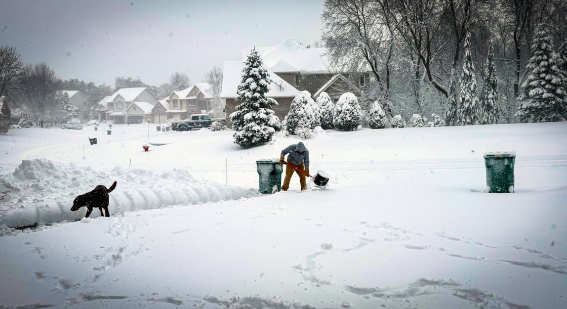 Shoveling snow March 25-2